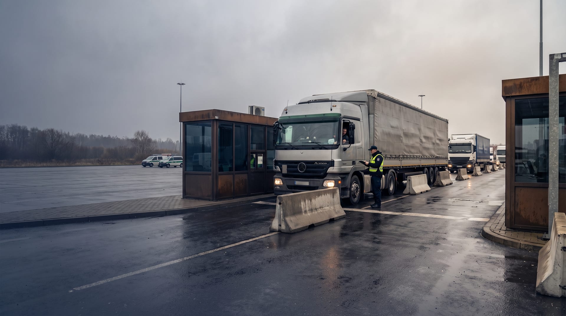 Kamion na graničnom prelazu tokom carinske kontrole